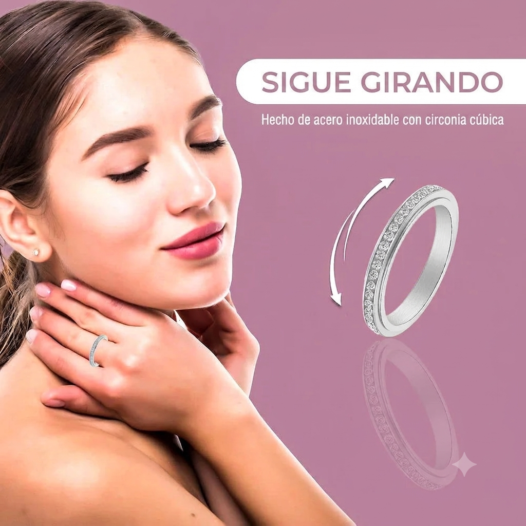 Anillo Spinner Antiestres - Acero Inoxidable Fidget