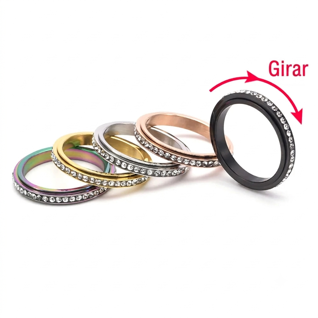 Anillo Spinner Antiestres - Acero Inoxidable Fidget