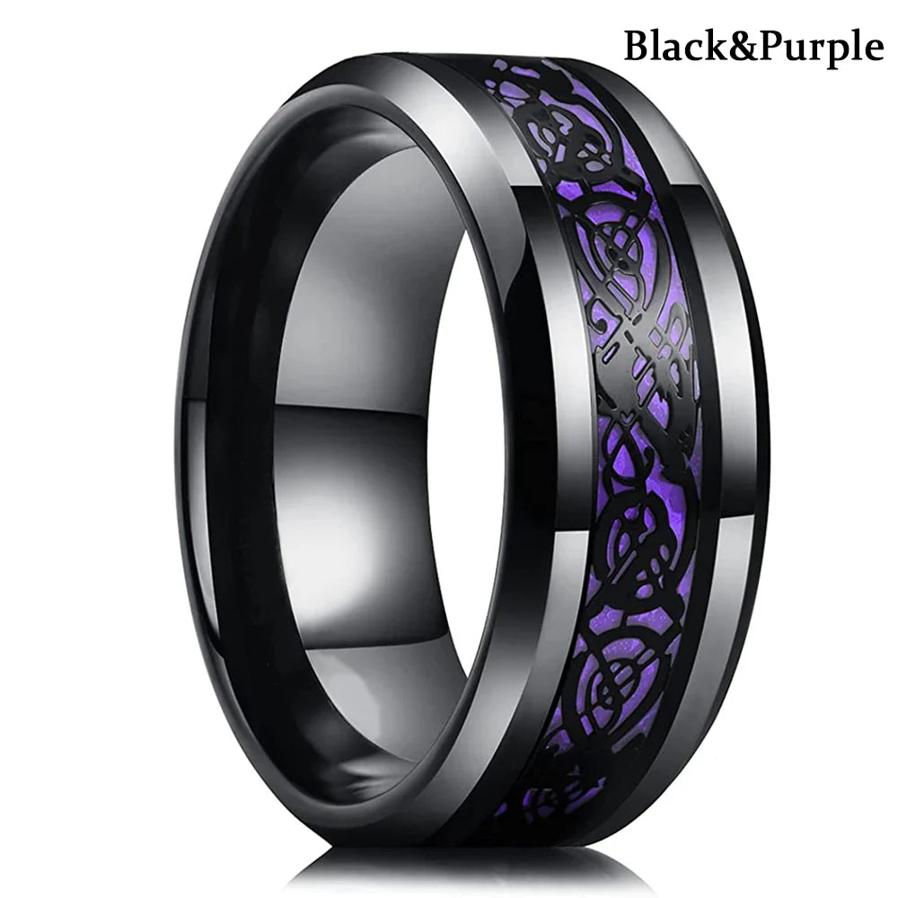 Anillo Dragon Celta - 21 Colores Acero Inoxidable