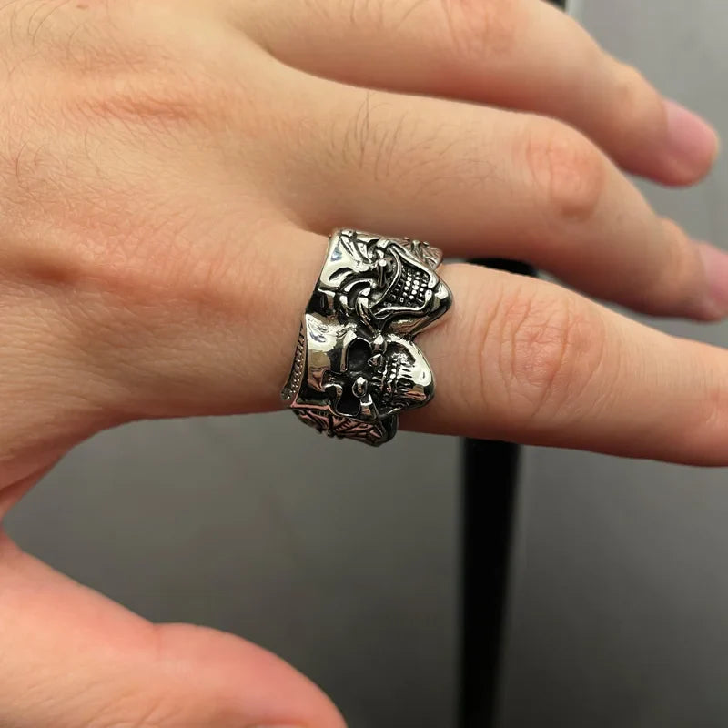 Anillo Joker Dos Caras - Punk Retro Ajustable