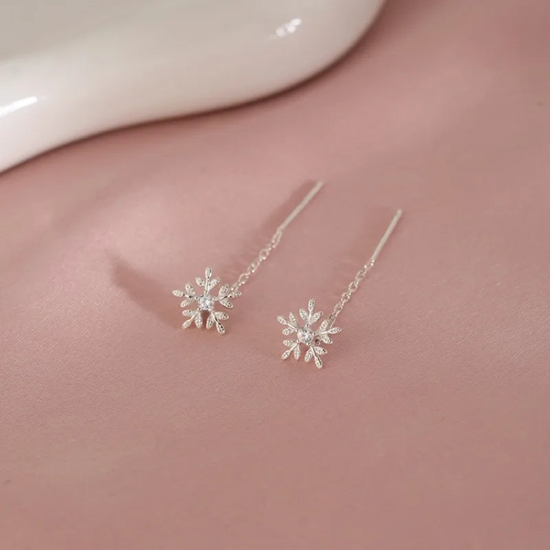 Aros Copo de Nieve Colgante - Plata 925 con Cadena