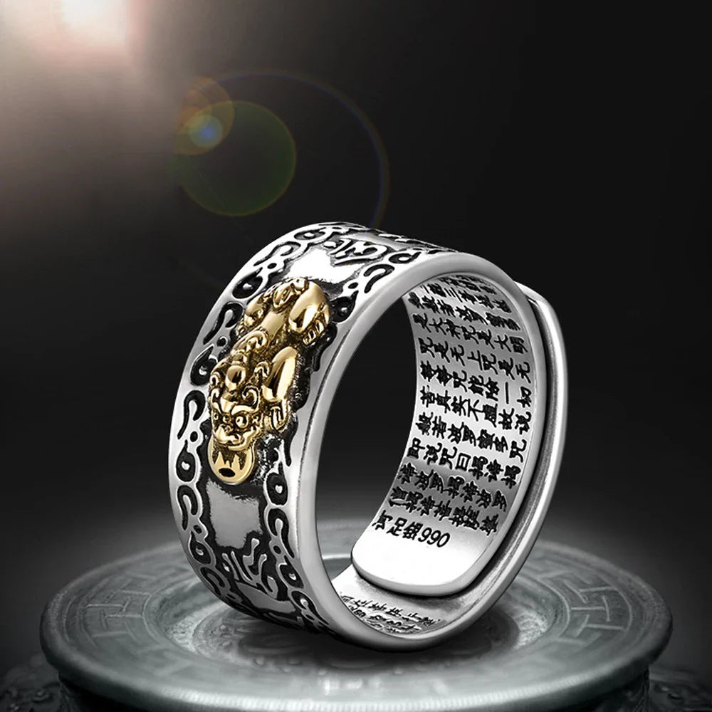 Anillo Pixiu Feng Shui - Amuleto de Buena Suerte
