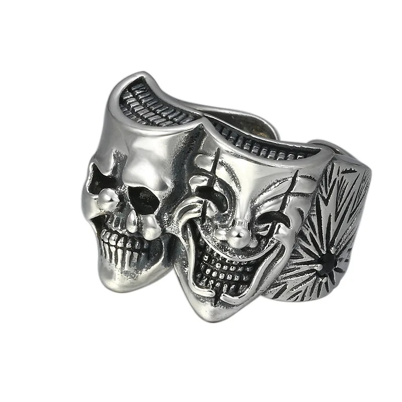 Anillo Joker Dos Caras - Punk Retro Ajustable