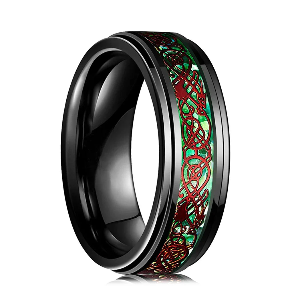 Anillo Dragon Celta - 21 Colores Acero Inoxidable