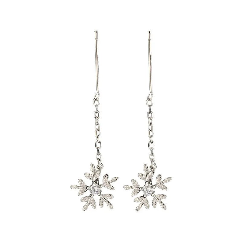 Aros Copo de Nieve Colgante - Plata 925 con Cadena