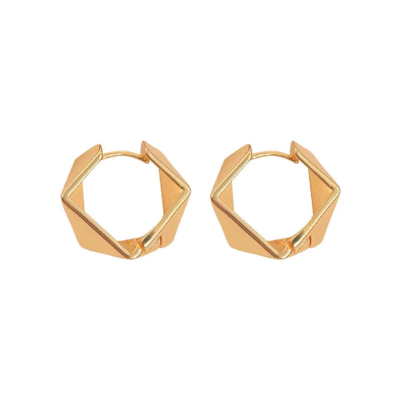 Aros Rombos Plata 925 - Minimalista Irregular