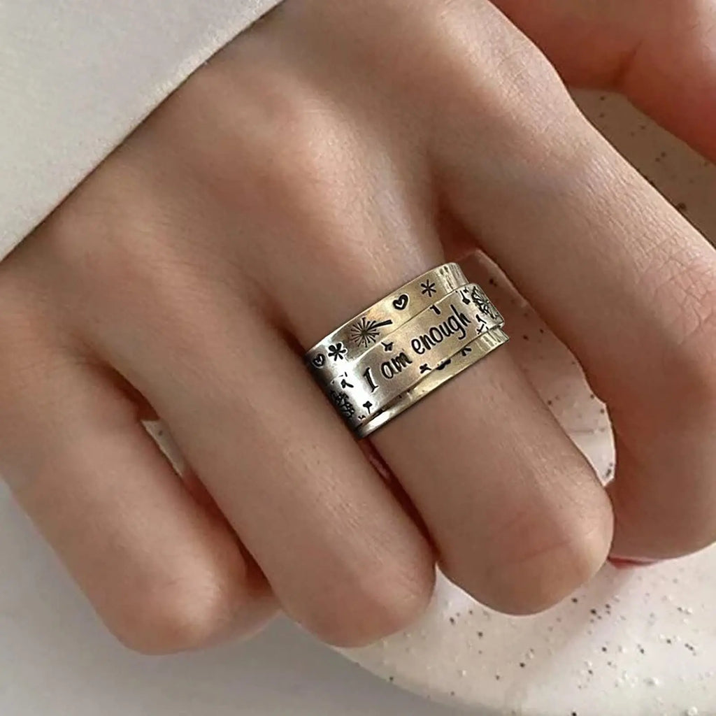 Anillo I Am Enough - Mensaje Motivacional para Mujer