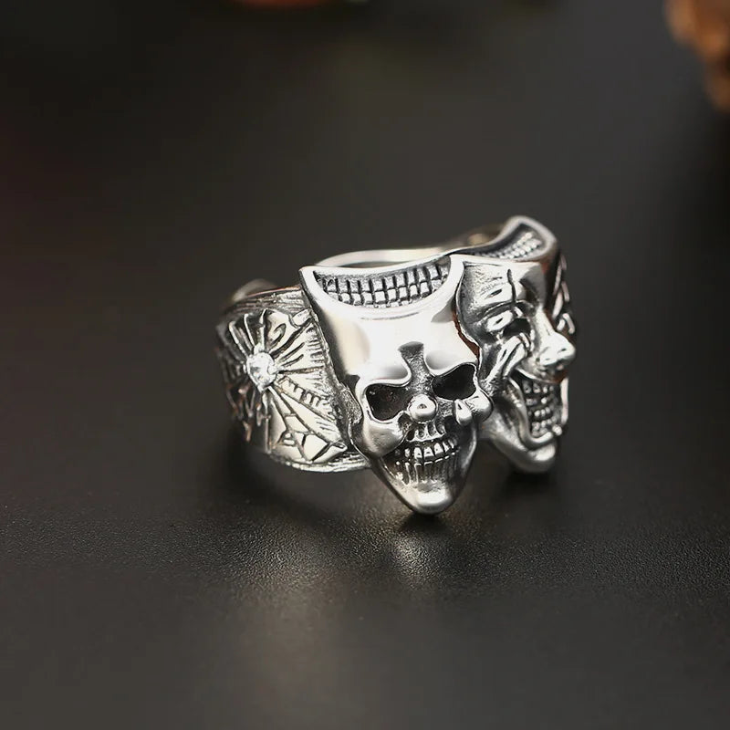 Anillo Joker Dos Caras - Punk Retro Ajustable