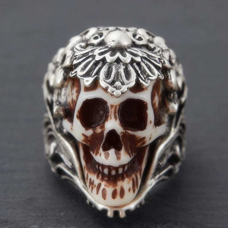 Anillo Calavera Hip-Hop Ajustable - Unisex