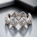 Anillo Geometrico con Zircon Blanco - Plata para Mujer