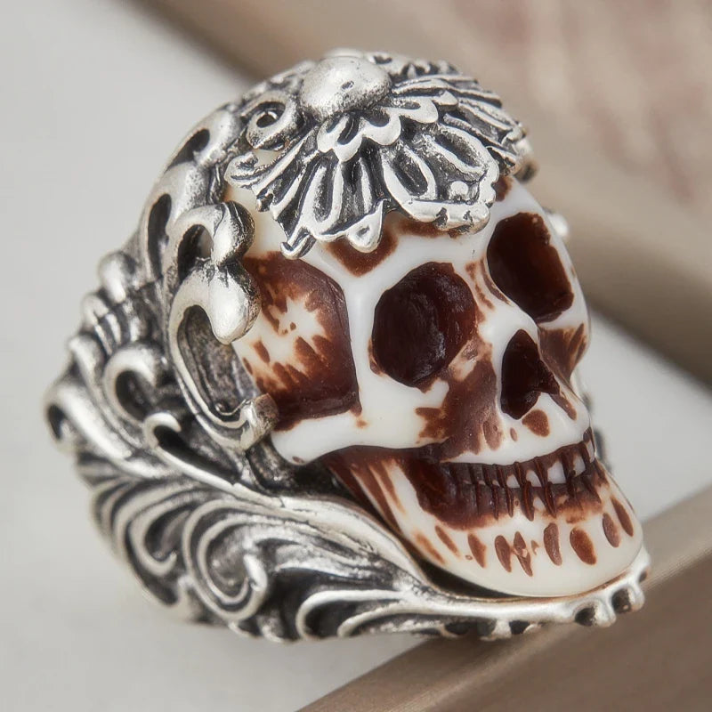 Anillo Calavera Hip-Hop Ajustable - Unisex