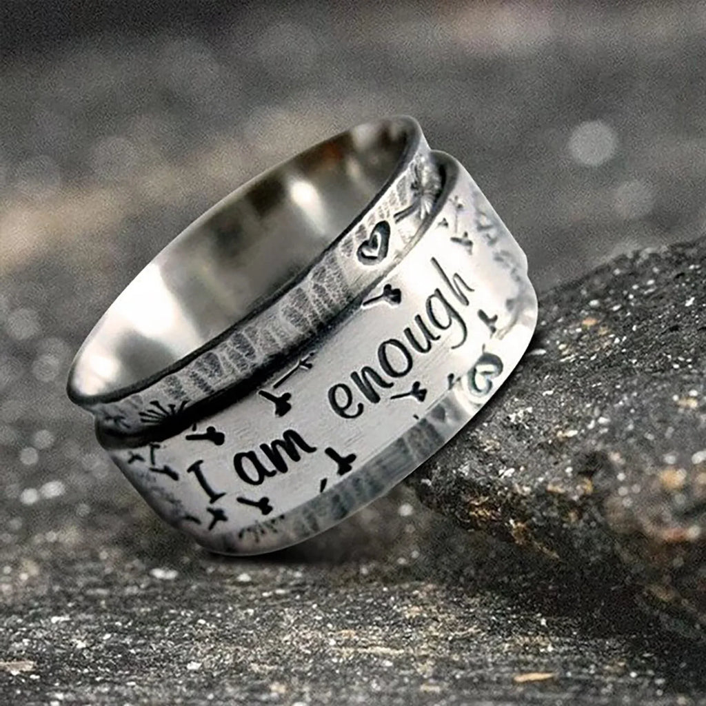 Anillo I Am Enough - Mensaje Motivacional para Mujer