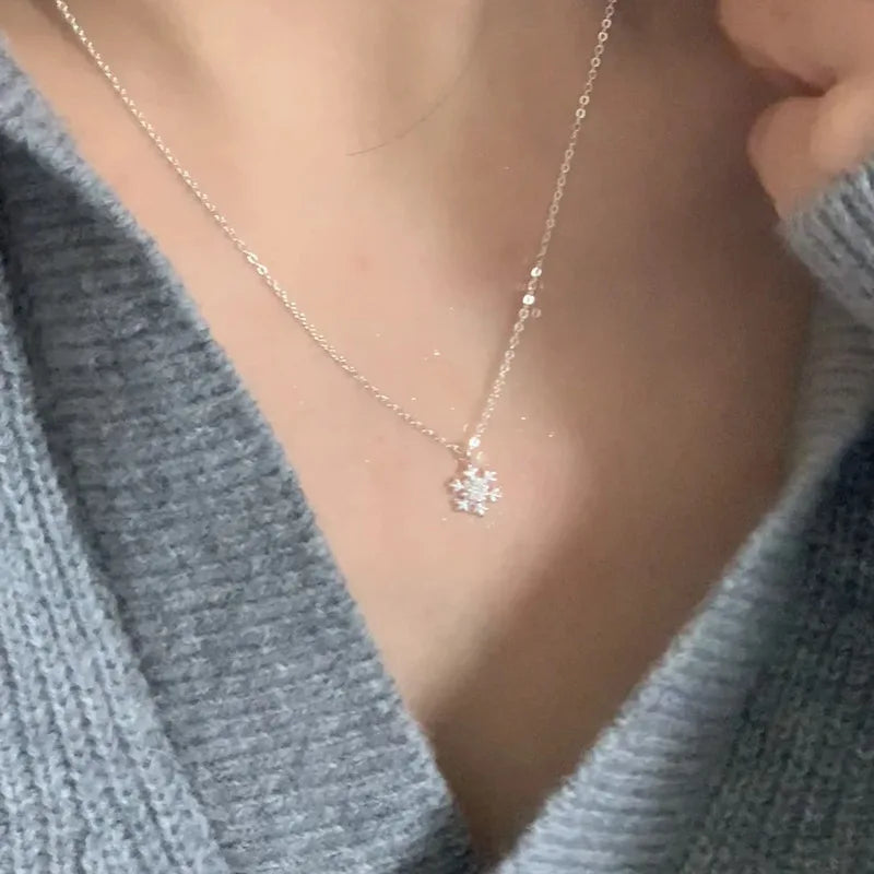 Collar Copo de Nieve Plata 925 - Delicado y Elegante
