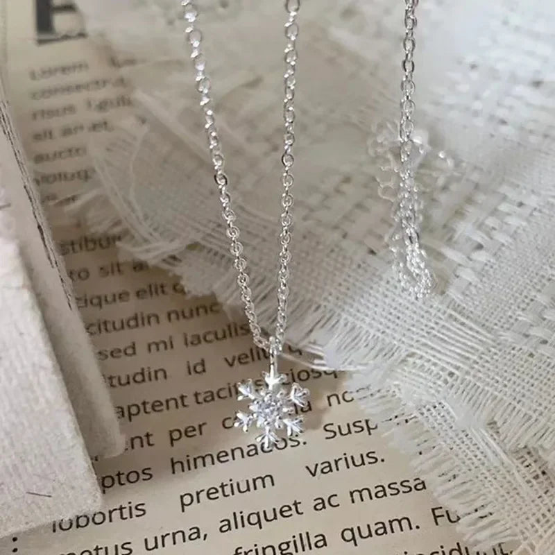 Aros Copo de Nieve Colgante - Plata 925 con Cadena