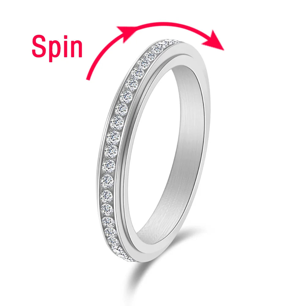 Anillo Spinner Antiestres - Acero Inoxidable Fidget