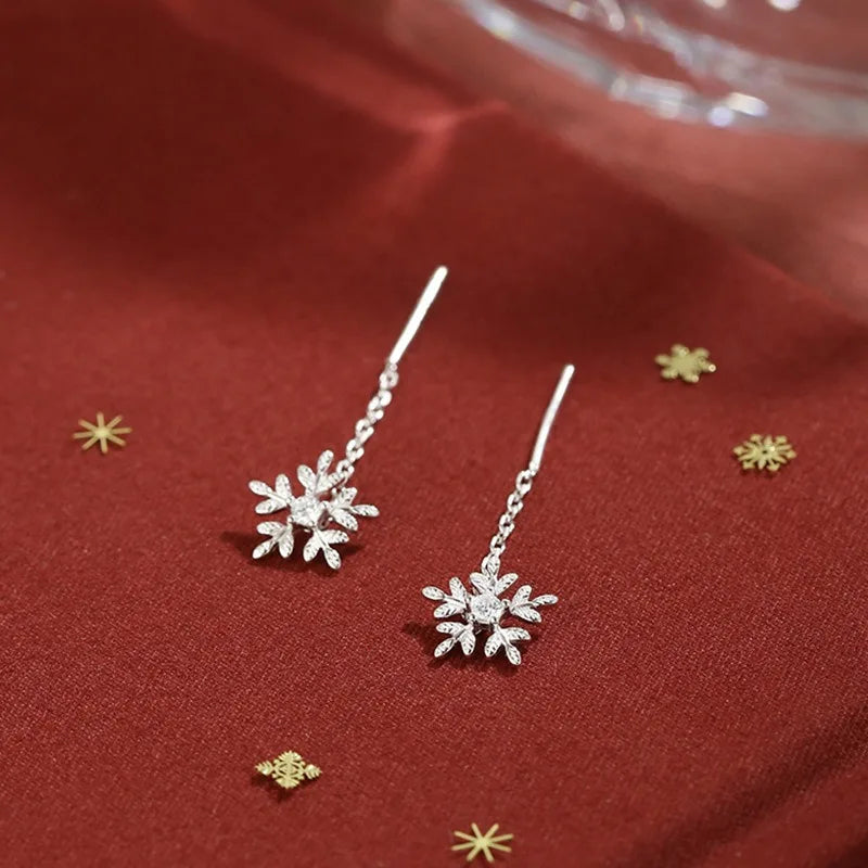 Aros Copo de Nieve Colgante - Plata 925 con Cadena