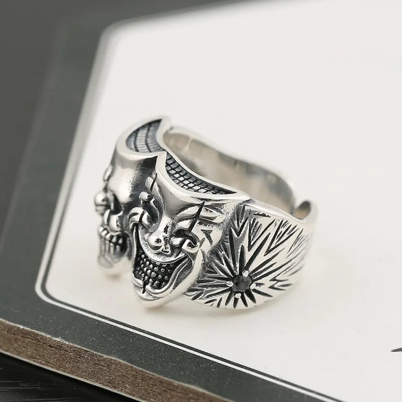 Anillo Joker Dos Caras - Punk Retro Ajustable
