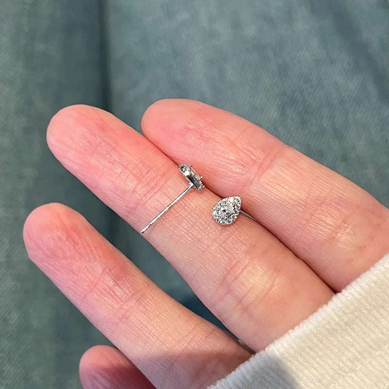 Anillo Lagrima Plata 925 - Zircon Brillante Mini