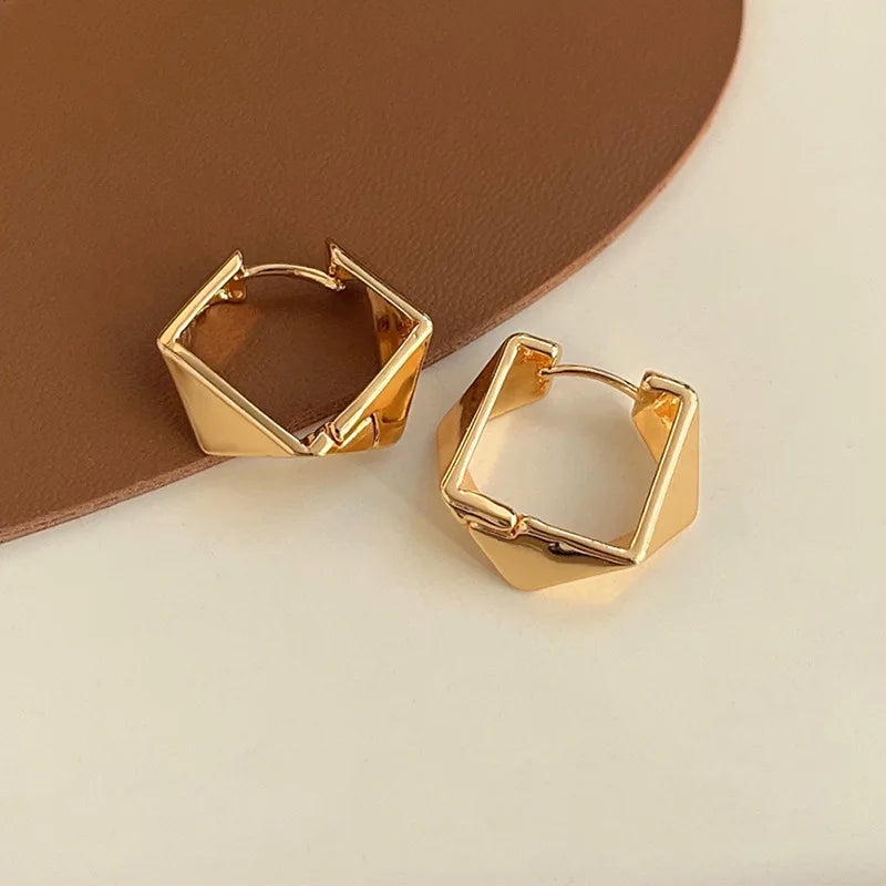 Aros Rombos Plata 925 - Minimalista Irregular