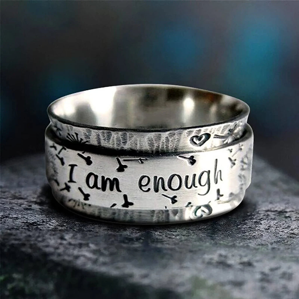 Anillo I Am Enough - Mensaje Motivacional para Mujer