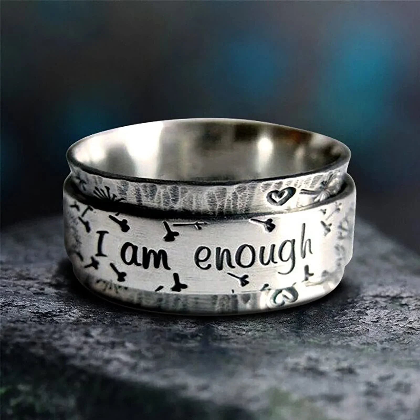 Anillo I Am Enough - Mensaje Motivacional para Mujer