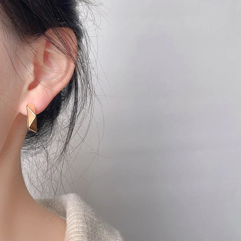 Aros Rombos Plata 925 - Minimalista Irregular