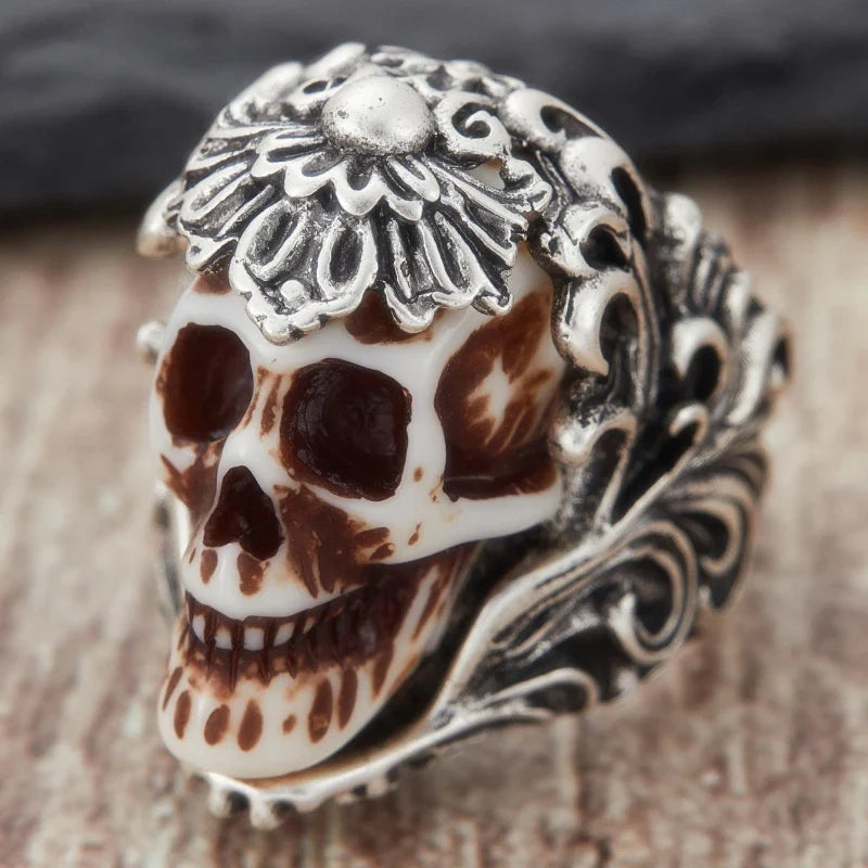 Anillo Calavera Hip-Hop Ajustable - Unisex