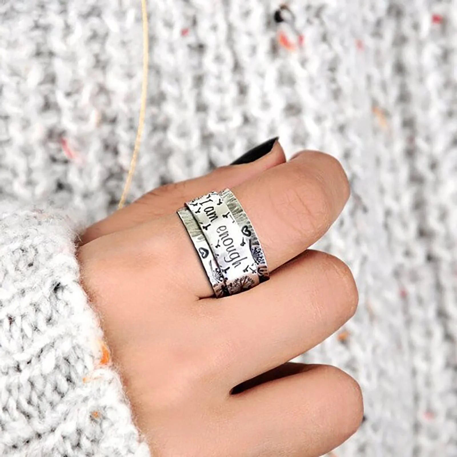 Anillo I Am Enough - Mensaje Motivacional para Mujer