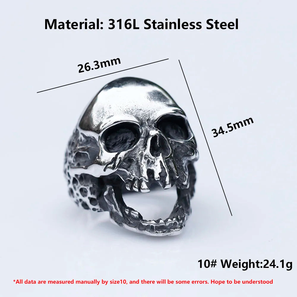 Anillo Calavera Vintage Acero 316L - Estilo Biker