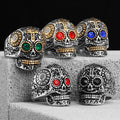 Anillo Calavera con Cruz Gotica - Acero 316L
