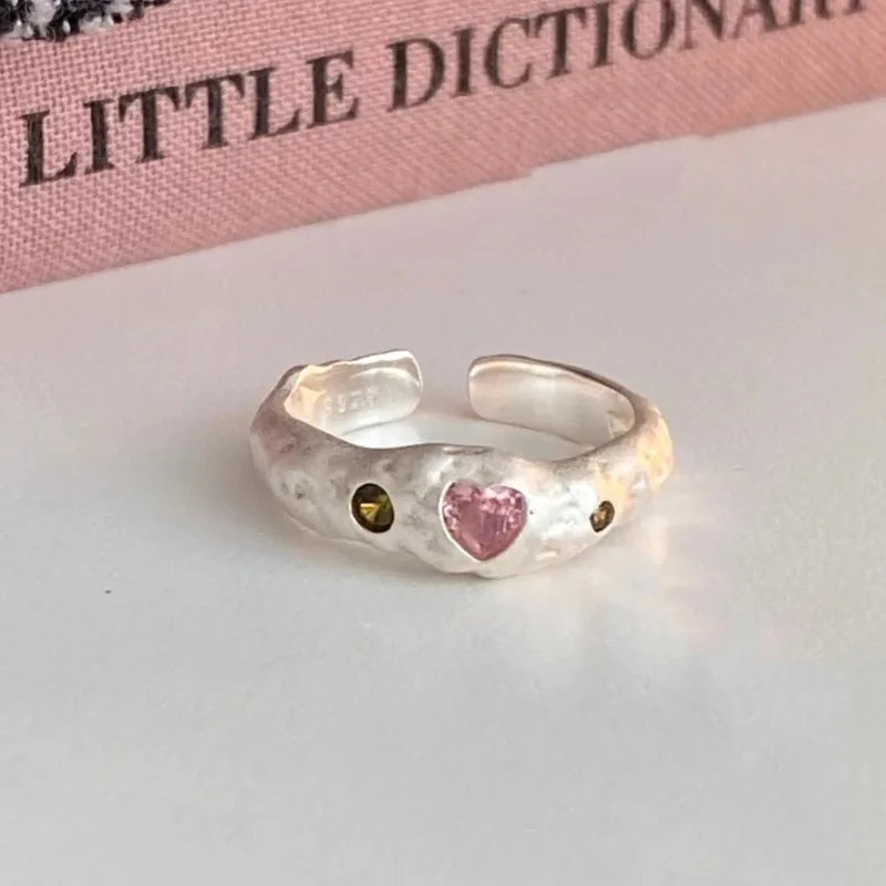 Anillo Giratorio Irregular Plata 925 - Diseno Moderno