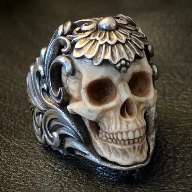 Anillo Calavera Hip-Hop Ajustable - Unisex