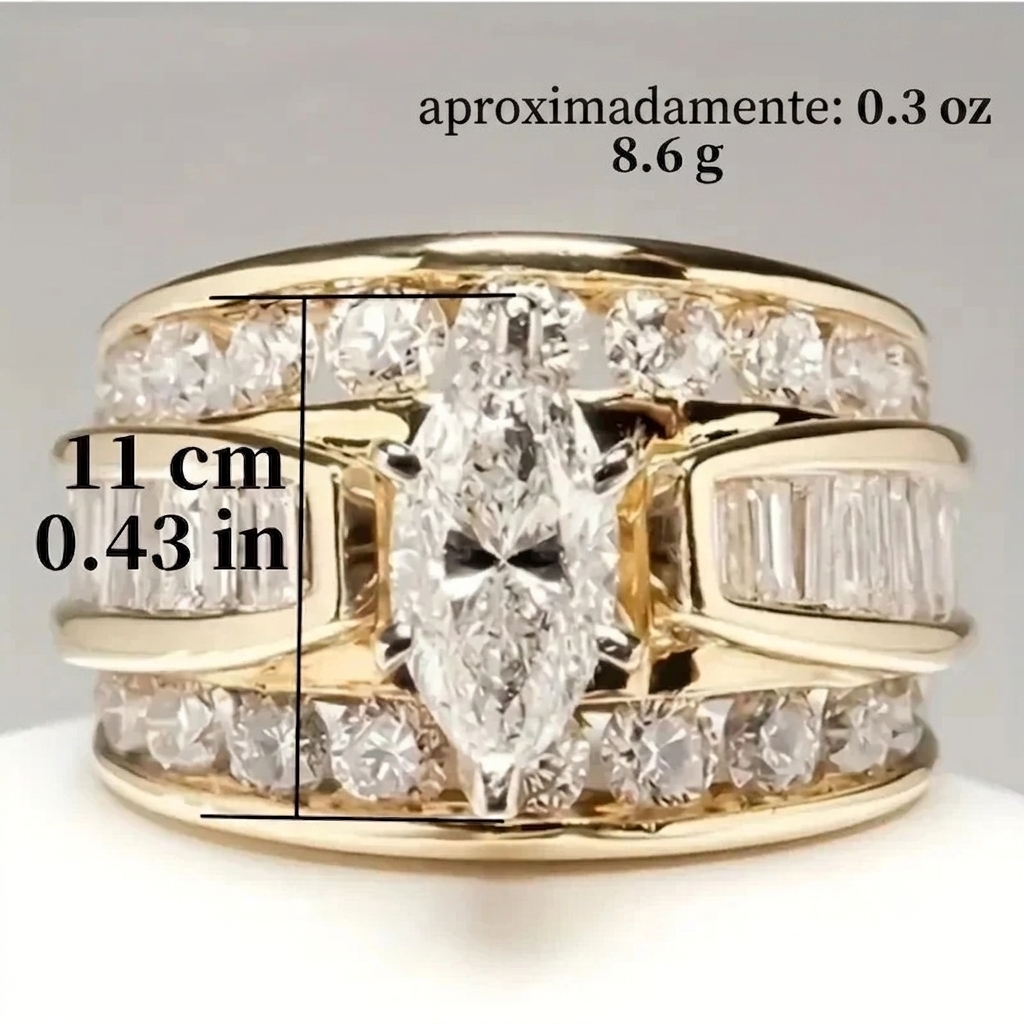 Anillo Corte Marquesa - Lujo para Aniversario