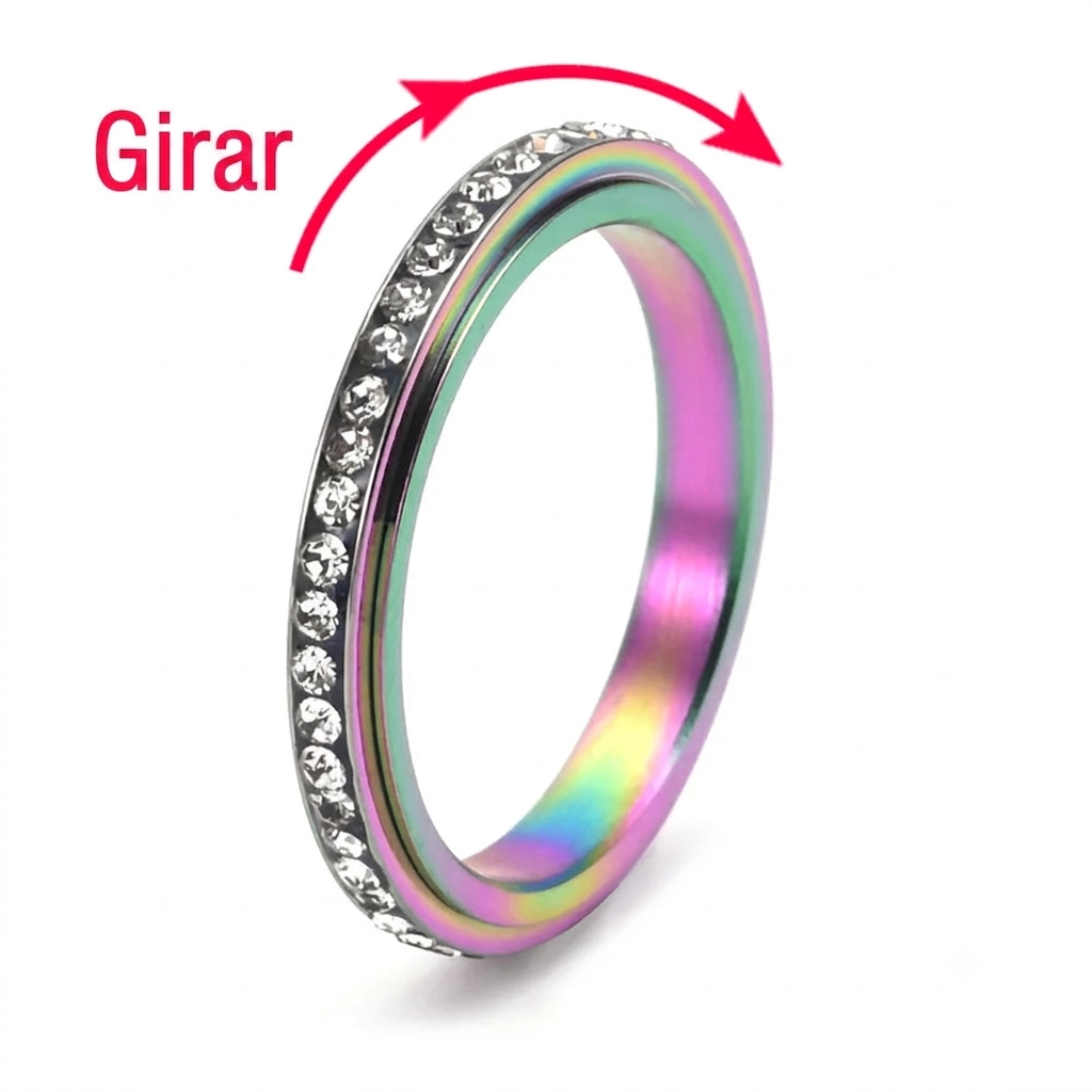 Anillo Spinner Antiestres - Acero Inoxidable Fidget